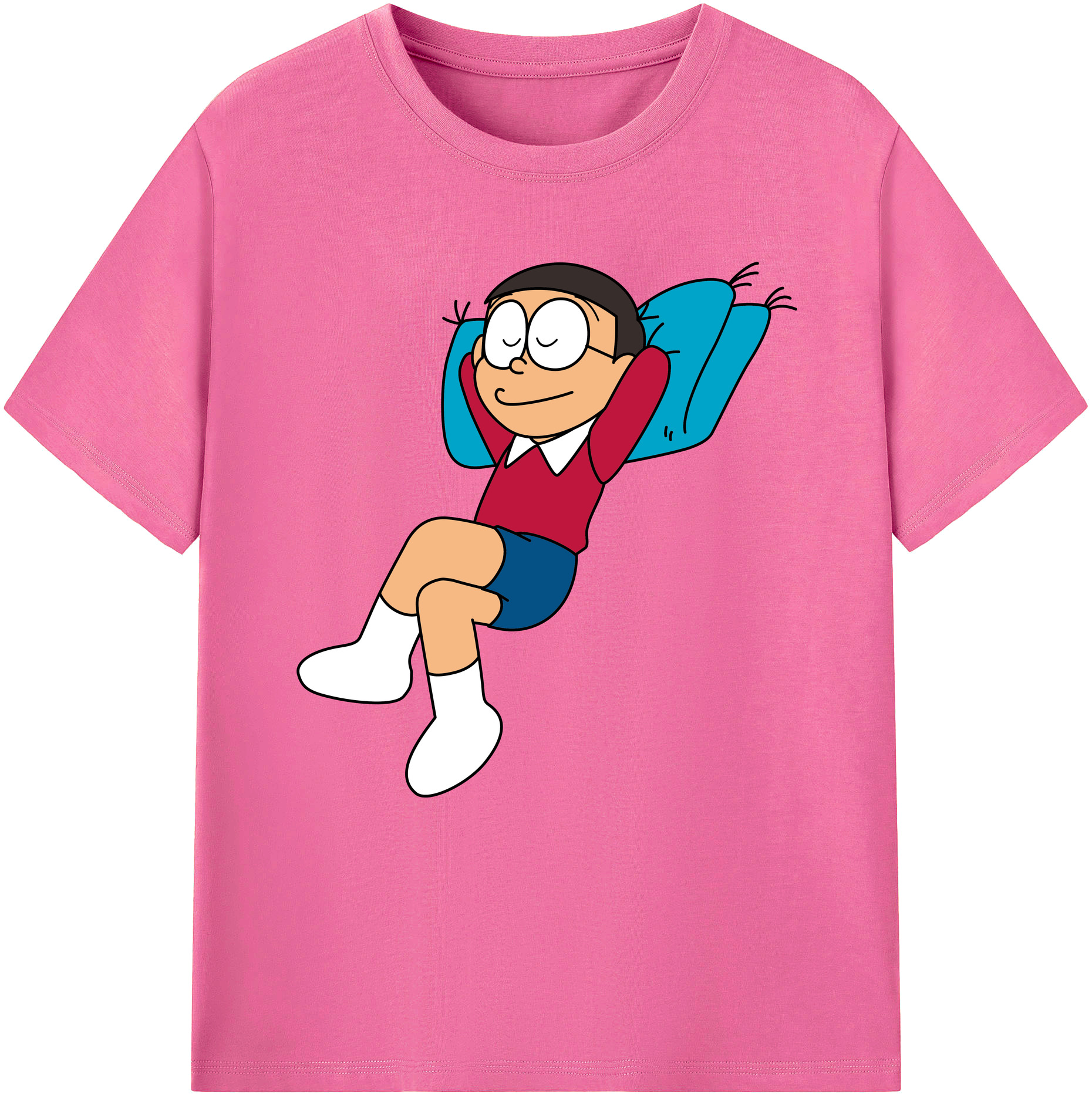 （画像用） ドラえもん 野比 のび太 Doraemon Nobita Nobi レディースカジュアルプリントTシャツ（綿100％）